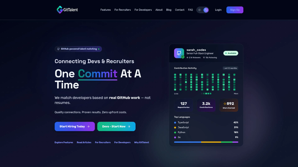 GitTalent Landing Page