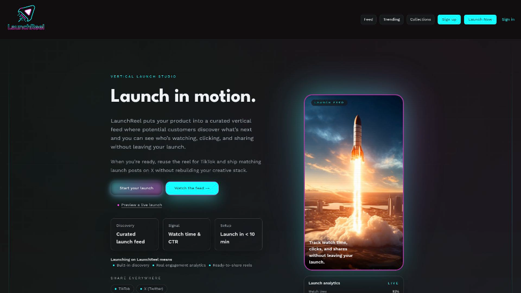 LaunchReel Landing Page